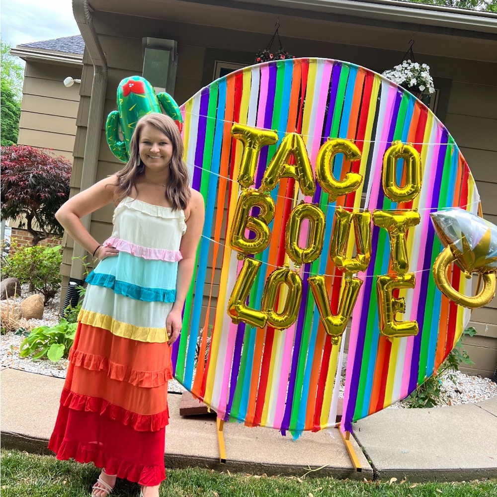 Colorful Ruffle Maxi Dress